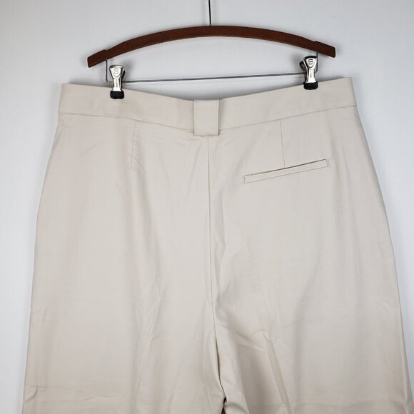Banana Republic Cruise Cropped Pant NWT Cream Khaki Wide Leg Trousers Size 18L - Picture 4 of 9